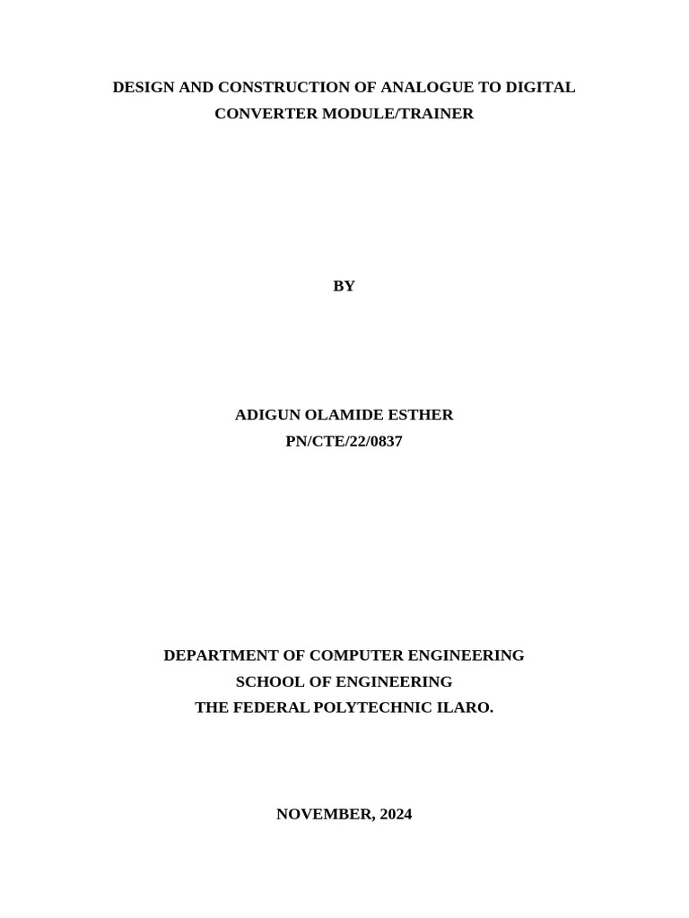 ADC Module Design and Construction | PDF | Analog To Digital Converter ...