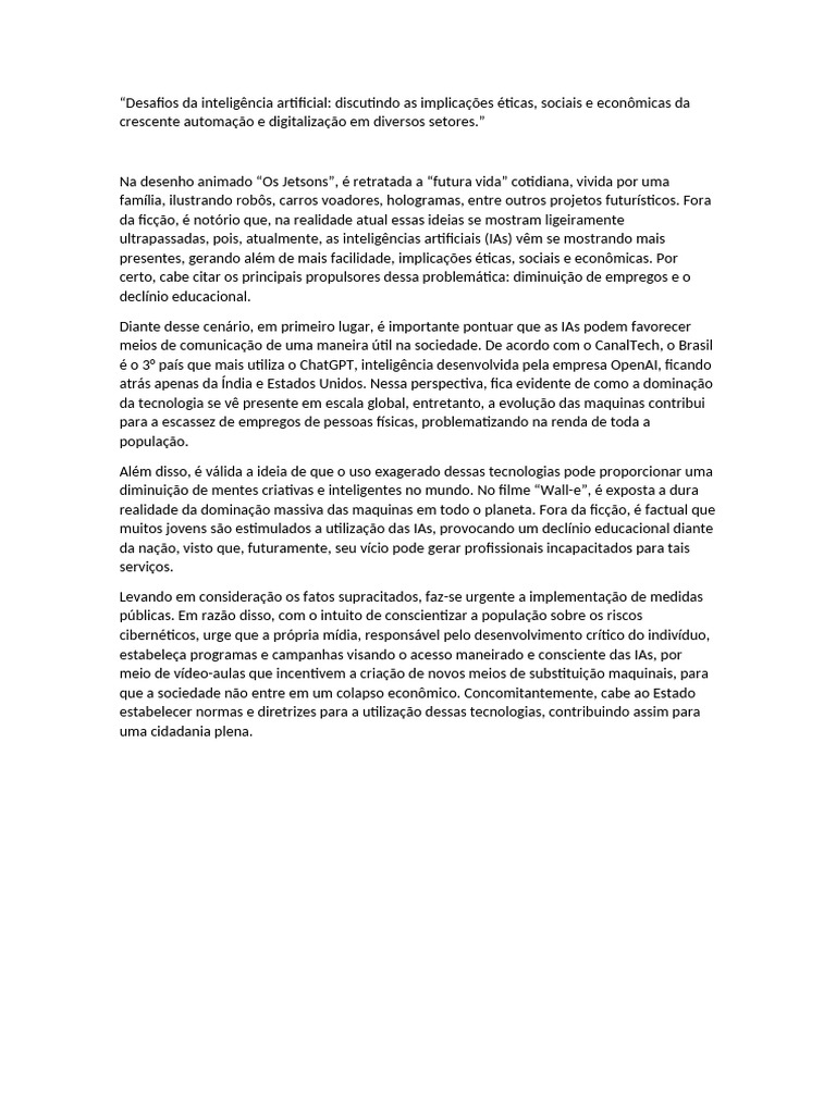 Desafios Éticos da Inteligência Artificial | PDF