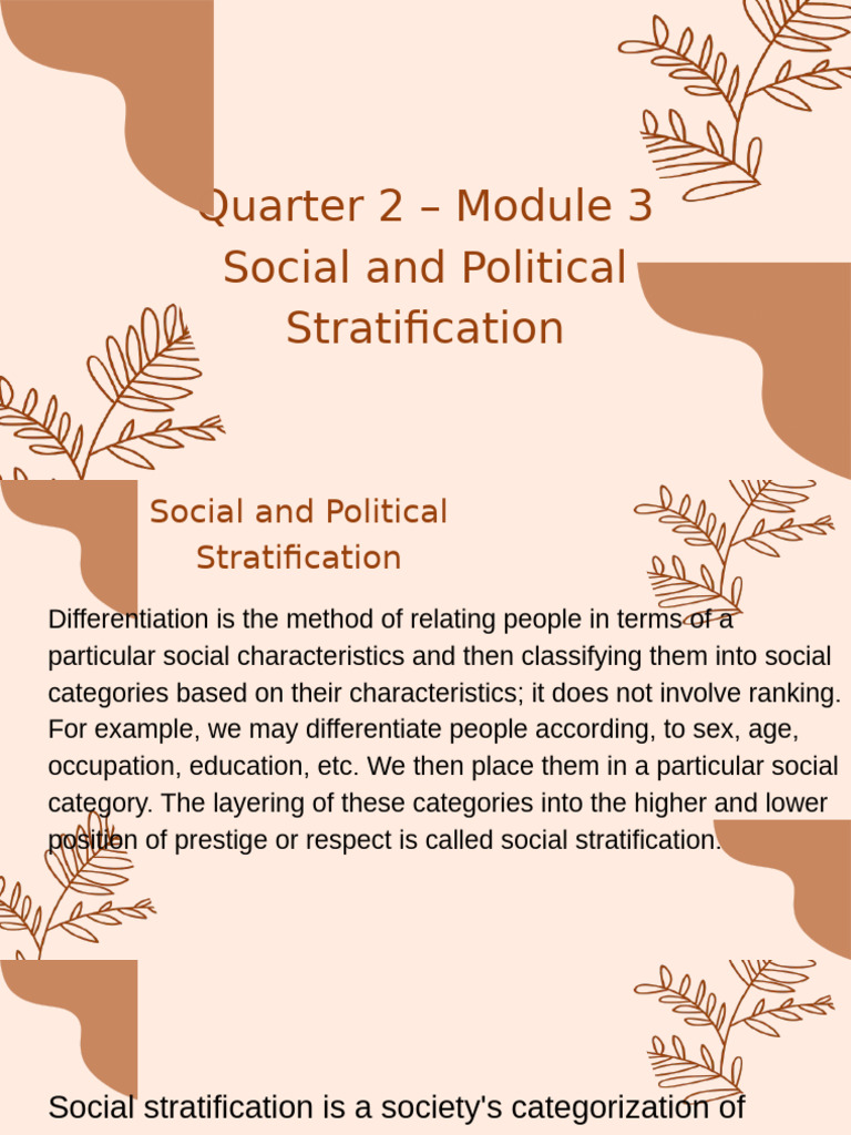 Ucsp Quarter 2 Module 3 Social and Political Stratification | PDF ...