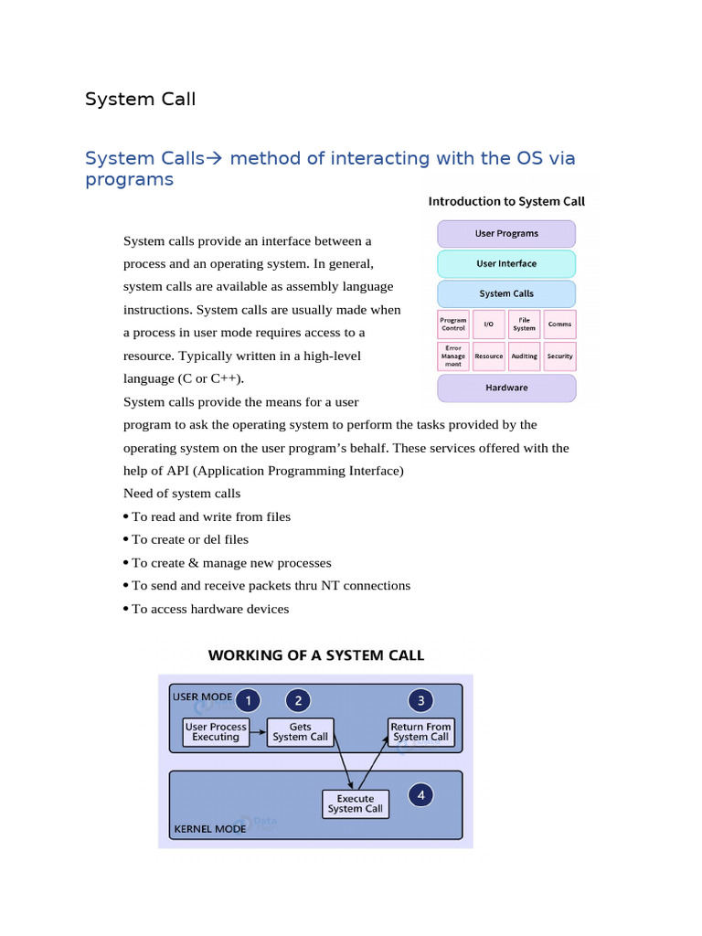 Understanding System Calls in OS | PDF | Kernel (Operating System ...