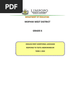 English Fal Grade 7 Term 1 2024 Eemplar Task | PDF | Verb | Mind