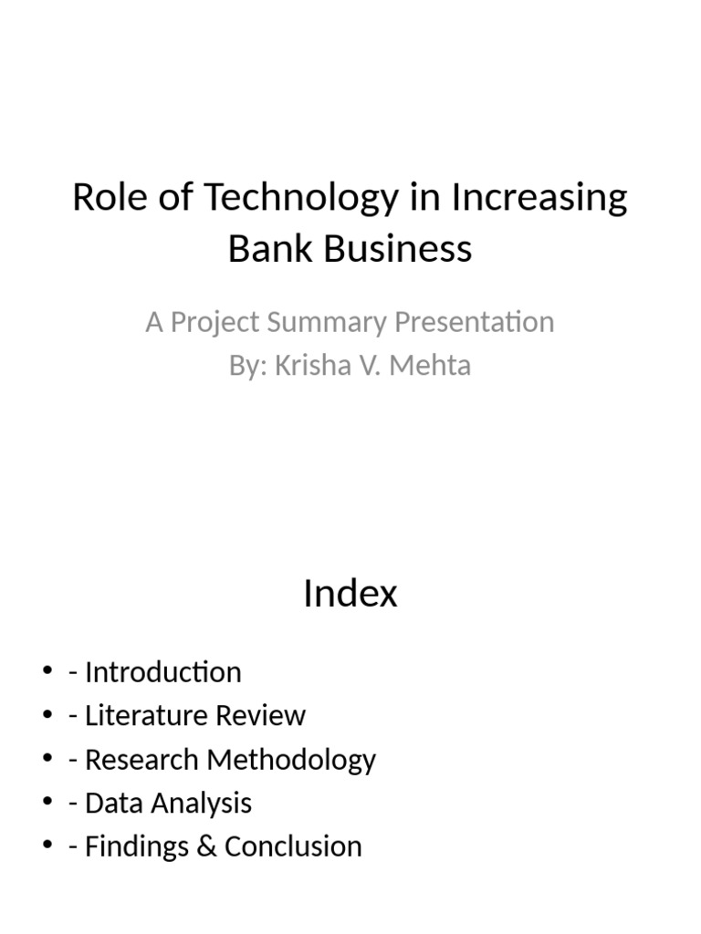 Role Of Technology In Banking Updated Pdf