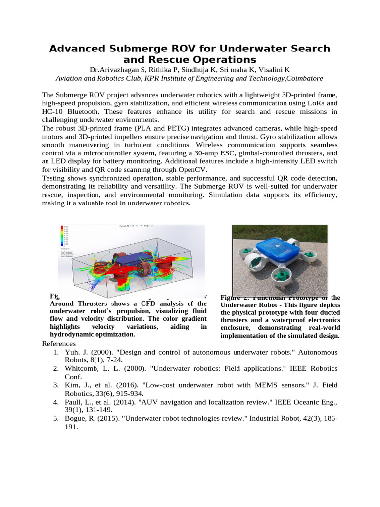 Advanced ROV for Underwater Rescue | PDF | Robotics