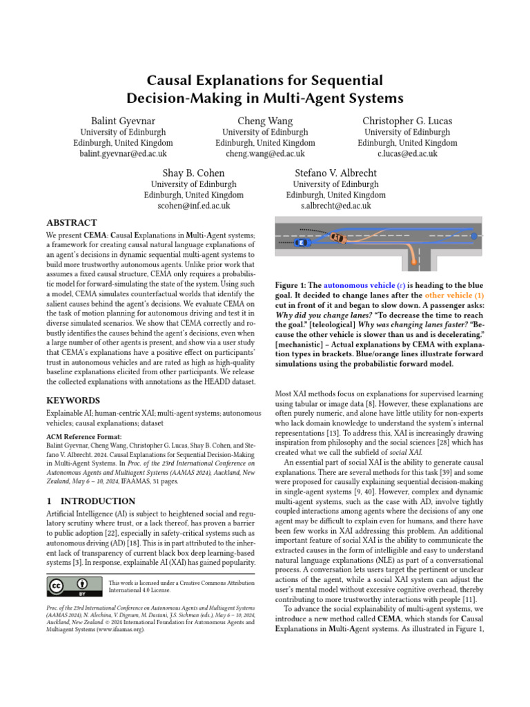 Causal Explanations in Multi-Agent Systems | PDF | Causality | Cognition
