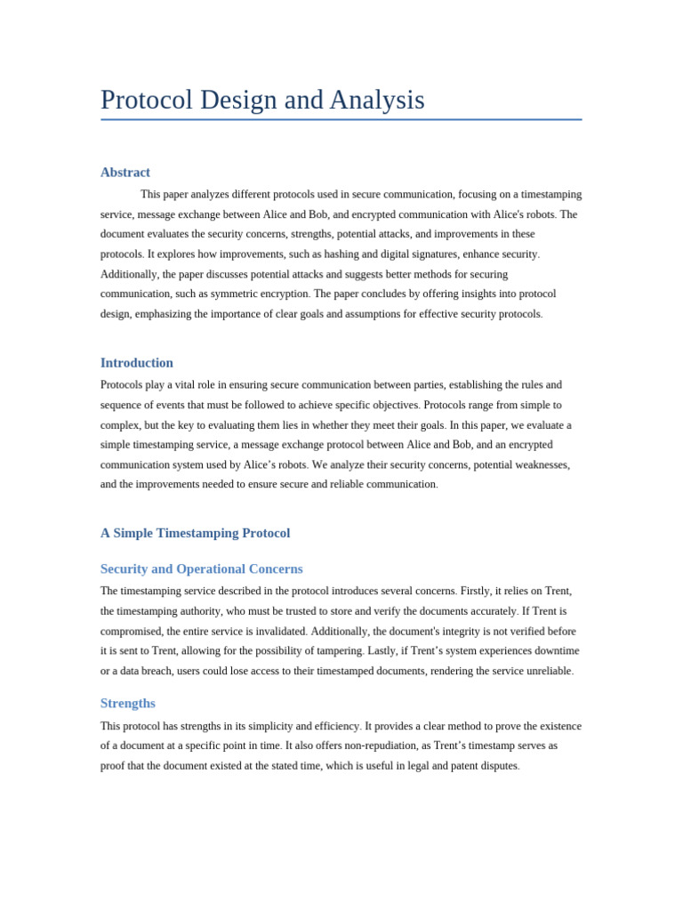 Protocol Design and Analysis Assignment | PDF | Public Key Cryptography ...