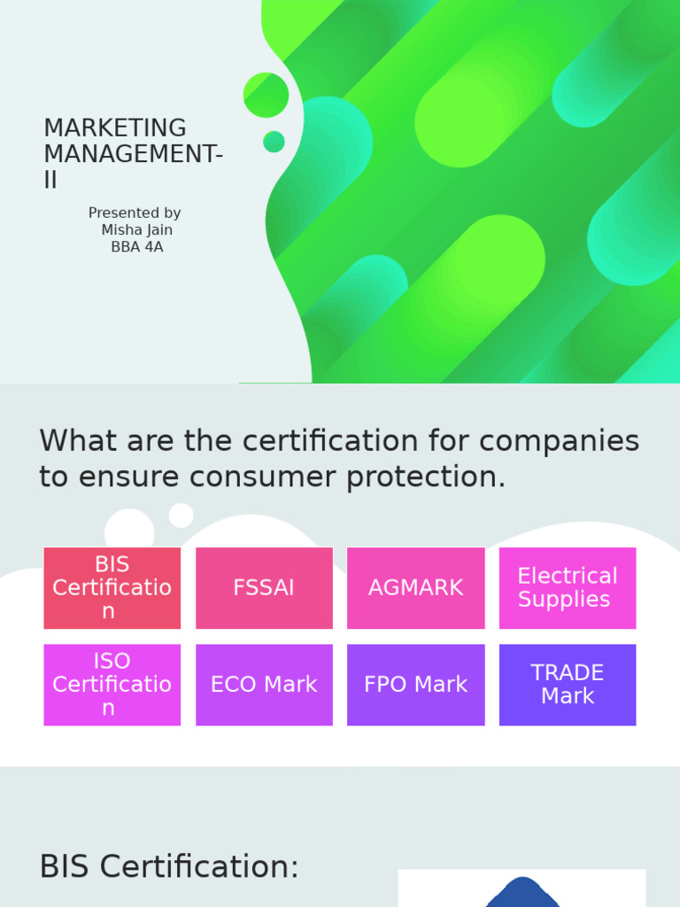 Essential Certifications for Consumer Protection | PDF