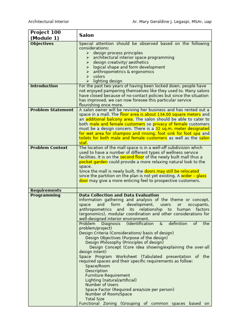 Project 1 Ar Int Des Problem | PDF