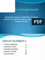 Financial Analysis, Profitability Analysis, Social Cost Benefit Analysis, Preparation of Budget Cash Flow