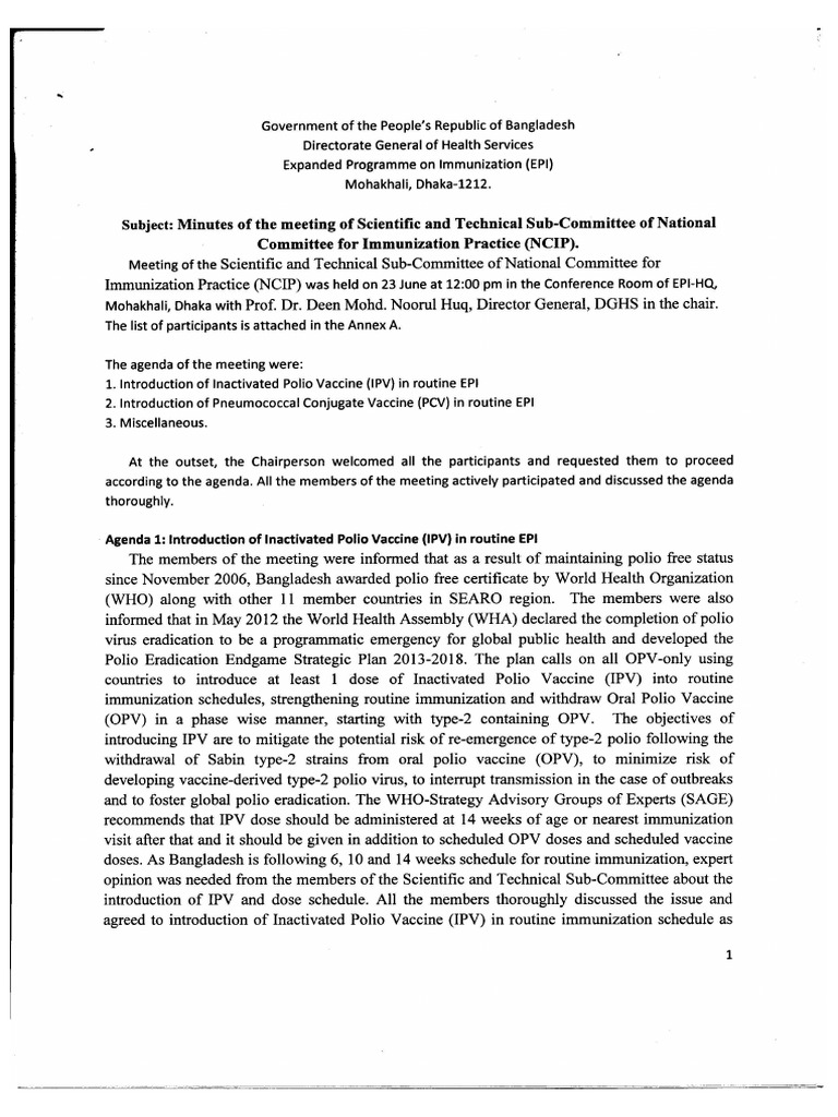 NCIP (National Comittee For Immunization Practice) | PDF