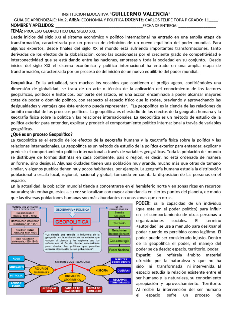 Geopolítica y Poder en el Siglo XXI | PDF | Geopolítica | Geografía