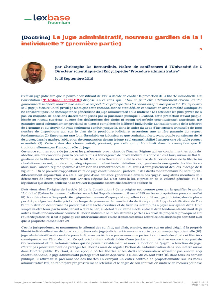 Le juge administratif et la liberté individuelle | PDF | Droits ...