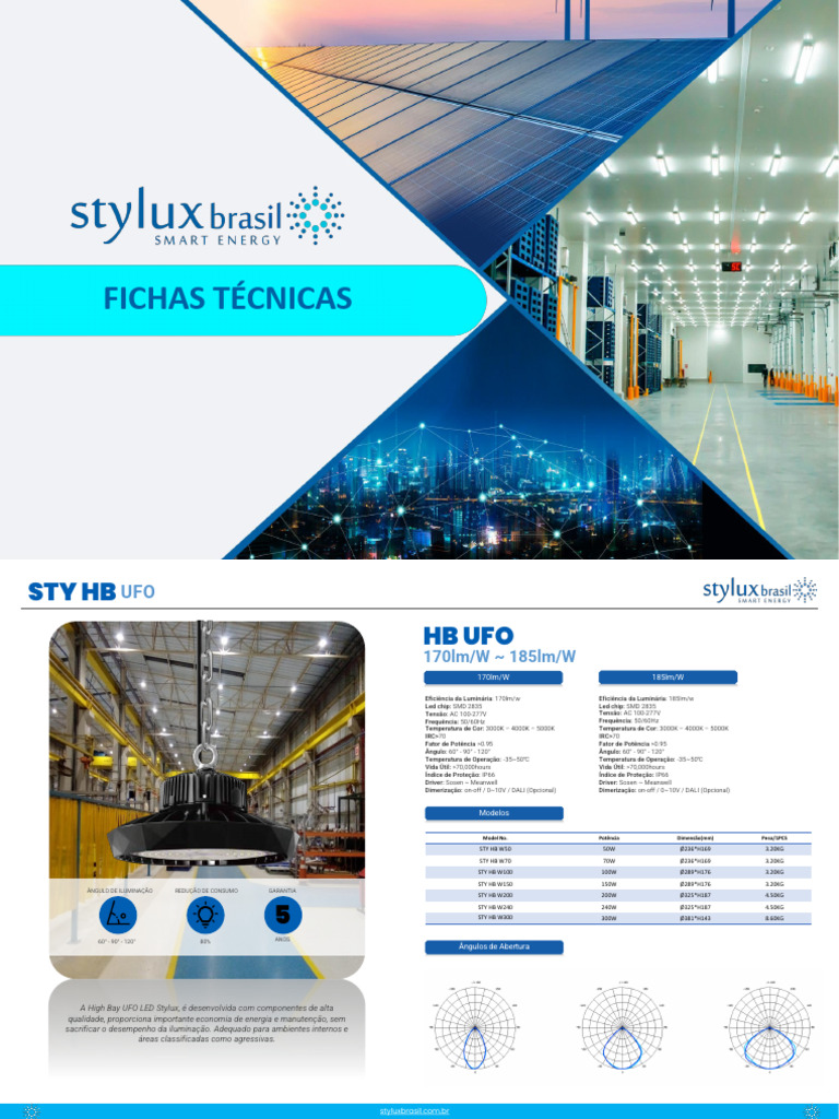Fichas Técnicas de Iluminação Stylux | PDF | Diodo emissor de luz