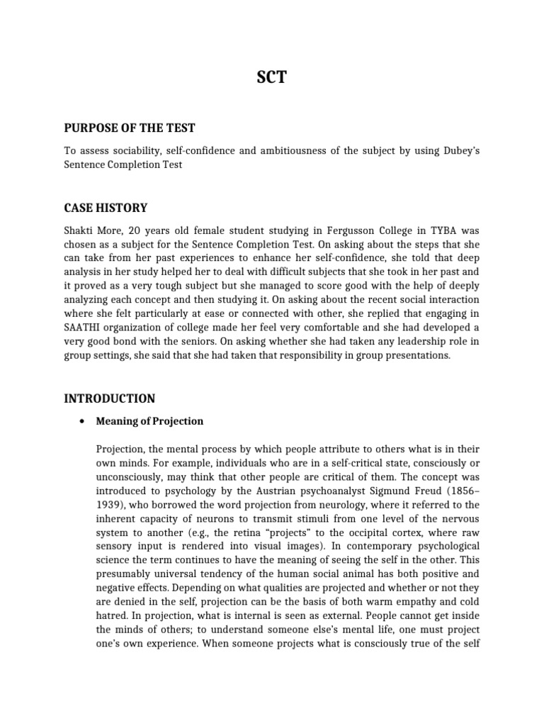 PRACTICAL SCT | PDF | Validity (Statistics) | Psychotherapy