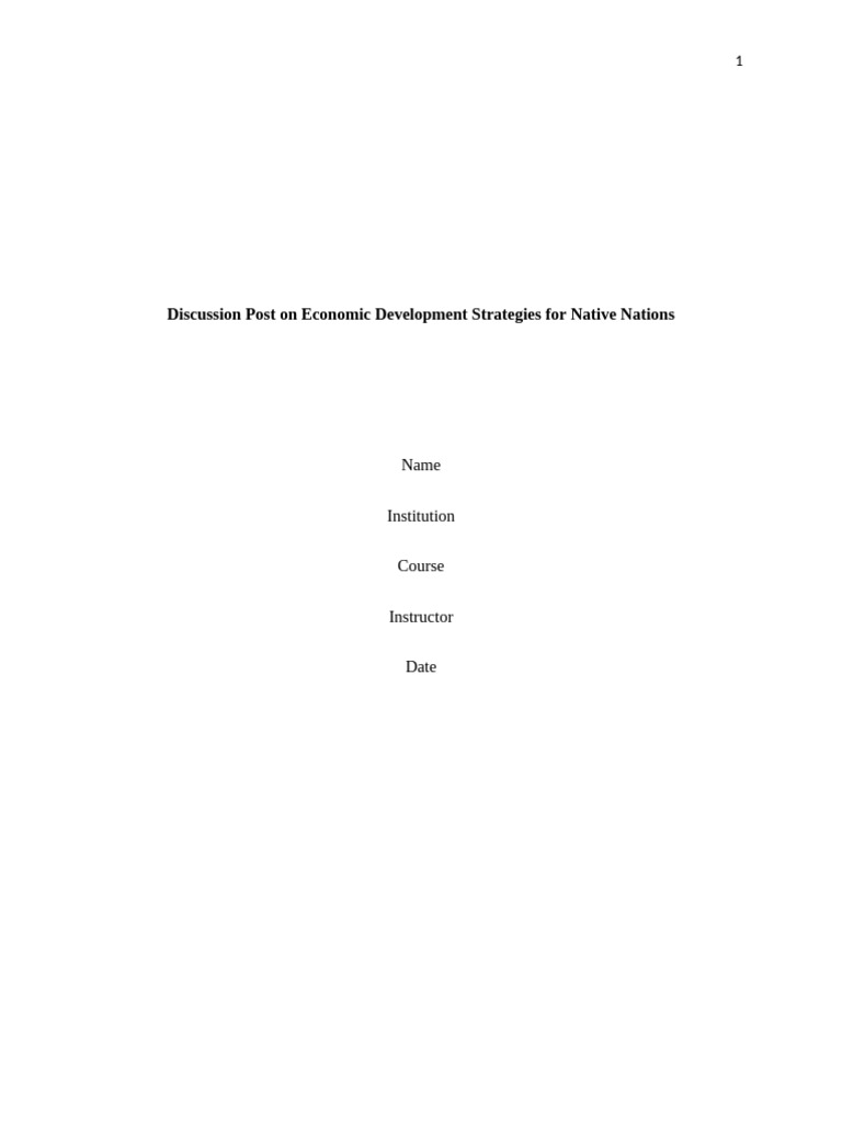 Economic Development for Native Nations | PDF | Poverty | Poverty ...