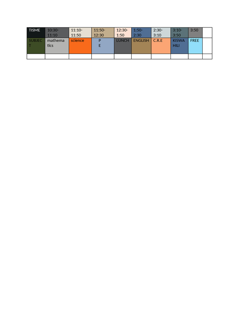 Today Timetable | PDF