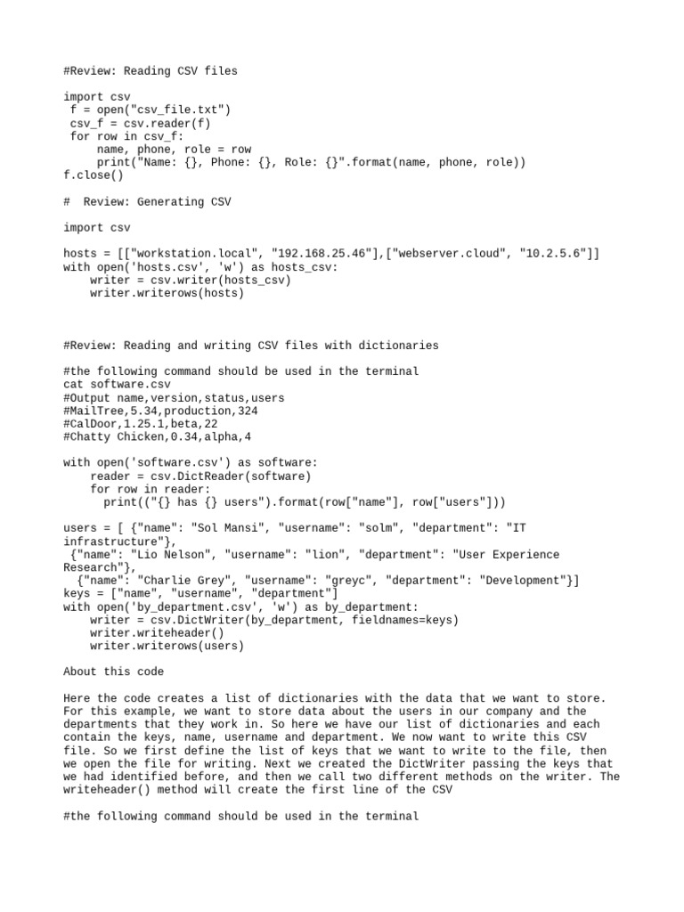 Csvfile | PDF