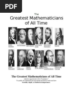 Greatest Mathematicians of All Times