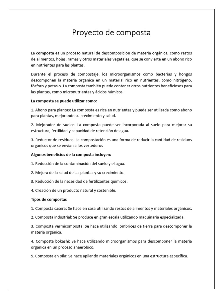 Compostaje a Gran Escala: Proyecto y Fases | PDF | Compost | Fertilizante