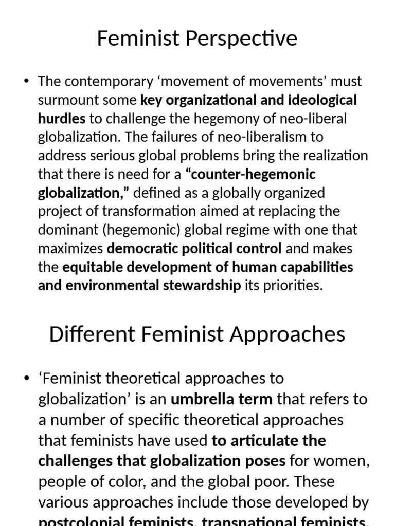 Feminist Approaches to Globalization | PDF | Feminism | Gender Studies