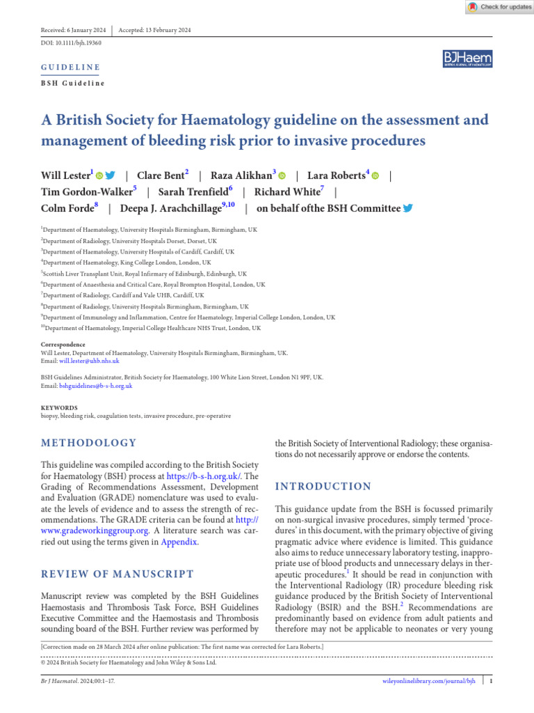 Bleeding Risk Management Guidelines | PDF | Clinical Medicine | Hematology