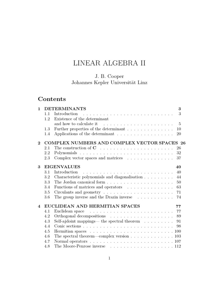 Advanced Topics in Linear Algebra | PDF | Determinant | Matrix ...