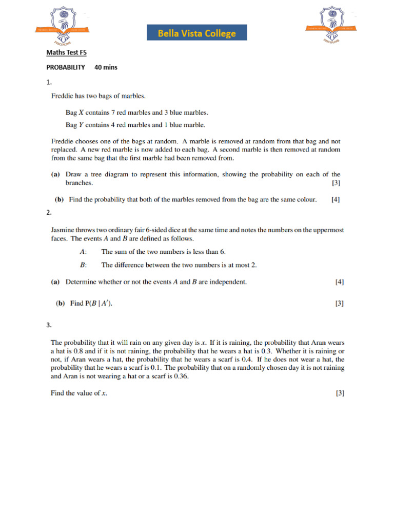 Maths Test 3 T3 F5 | PDF