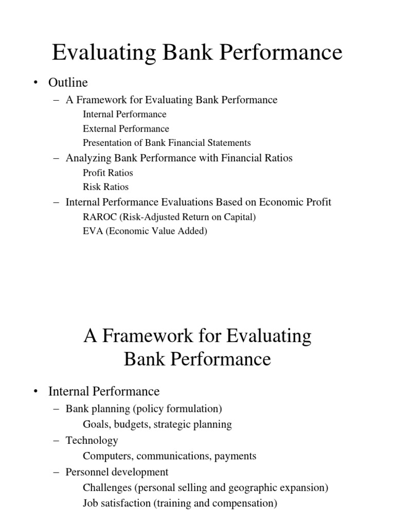 Bank Performance Evaluation Framework | PDF | Business | Finance ...