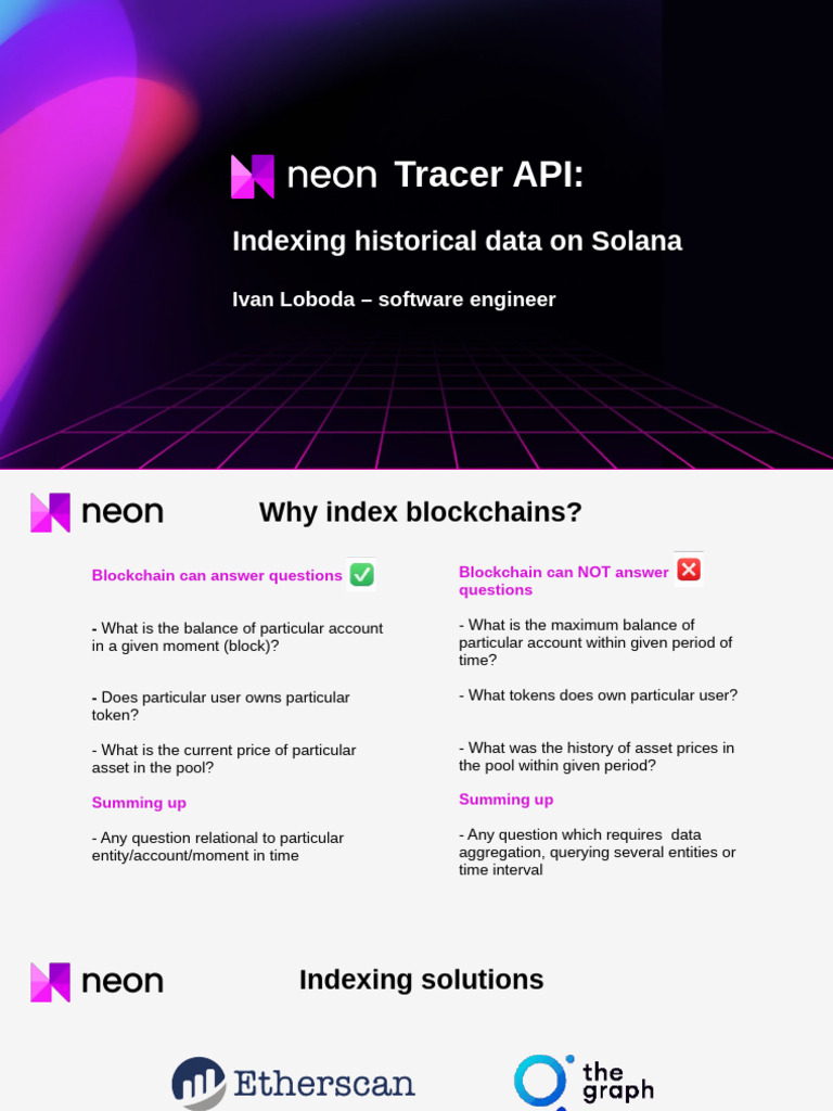 Neon Tracer API Overview | PDF | Data Management | Software