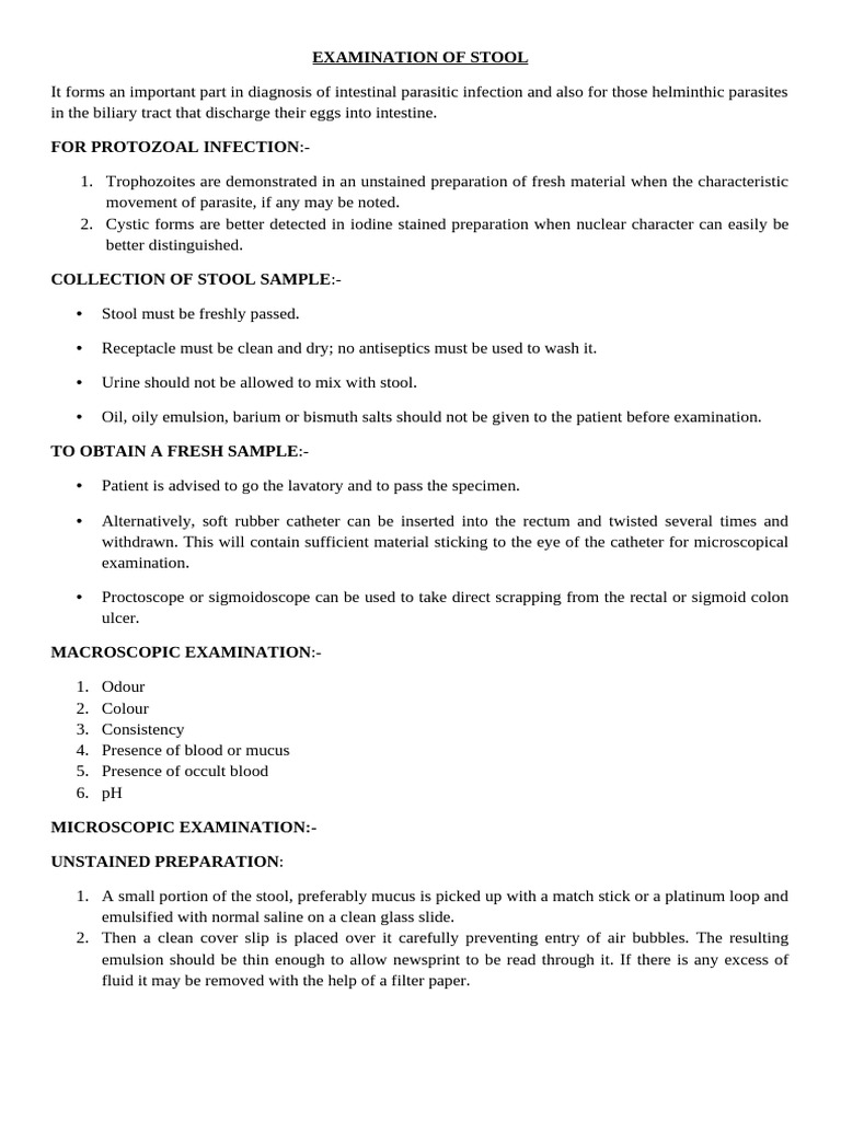 08 - Examination of Stool | PDF | Staining | Egg