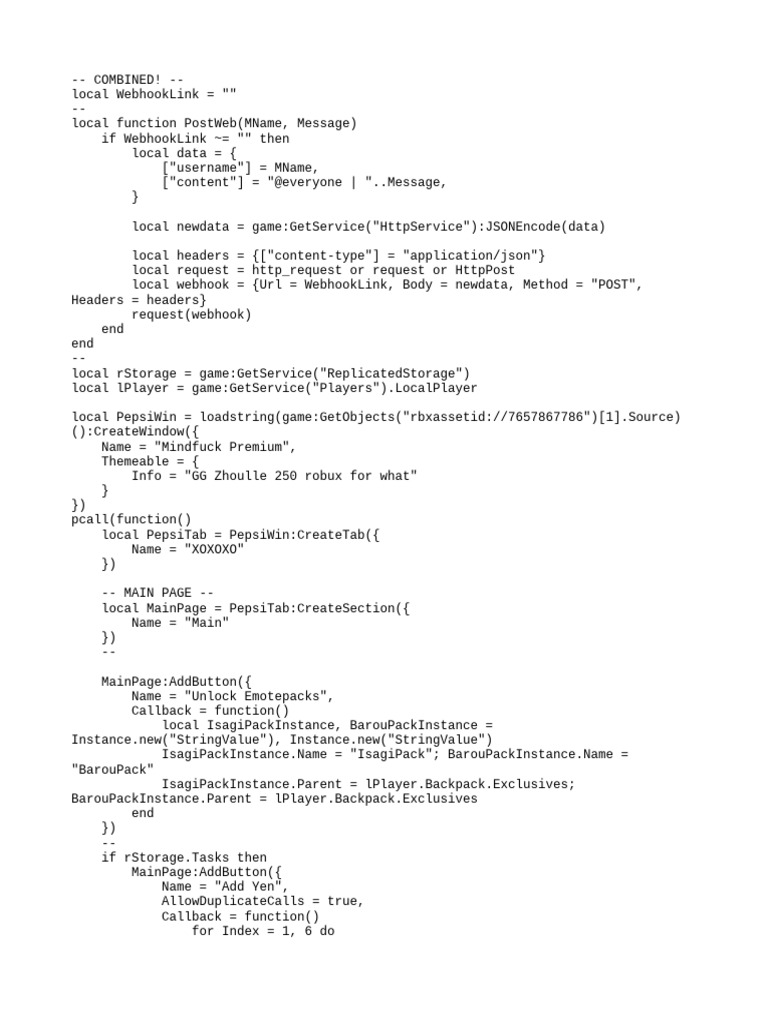 Roblox Script for Game Enhancements | PDF | World Wide Web | Internet & Web