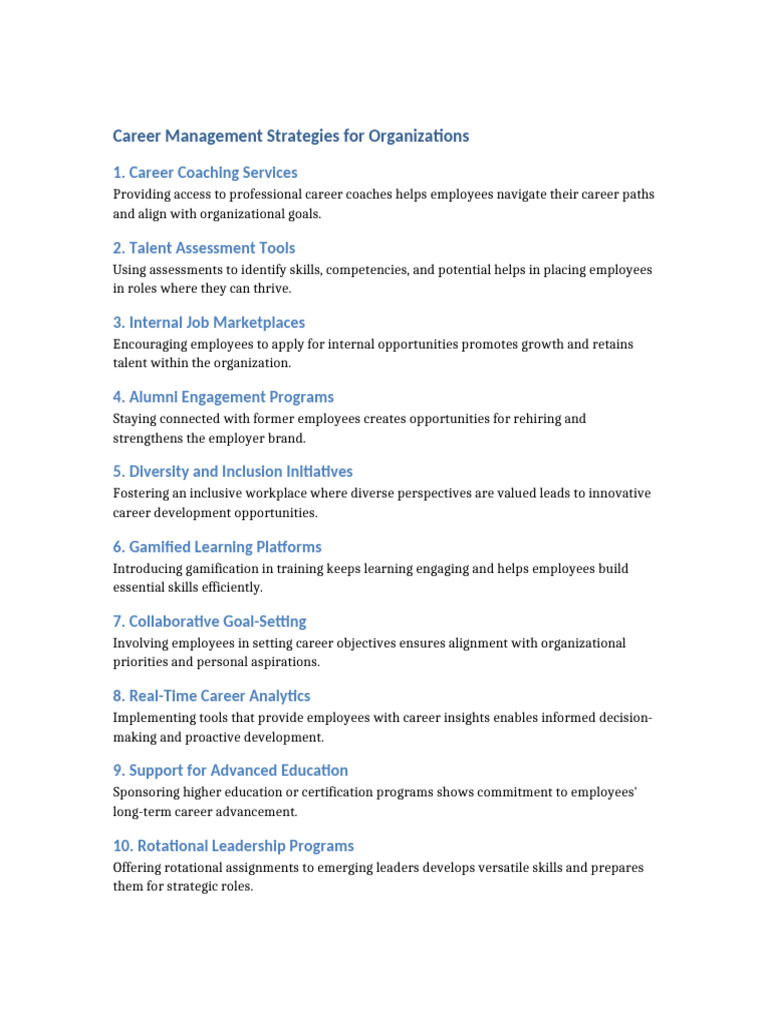 Effective Career Management Strategies | PDF