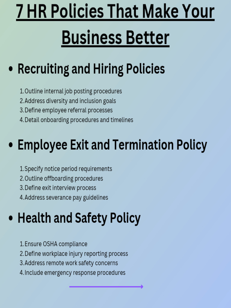 7 Essential HR Policies for Businesses | PDF