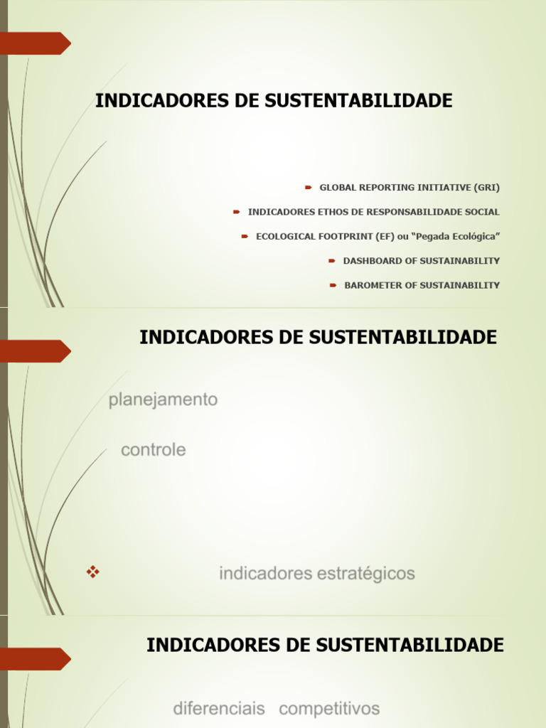 Indicadores de Sustentabilidade Empresarial | PDF | Sustentabilidade ...
