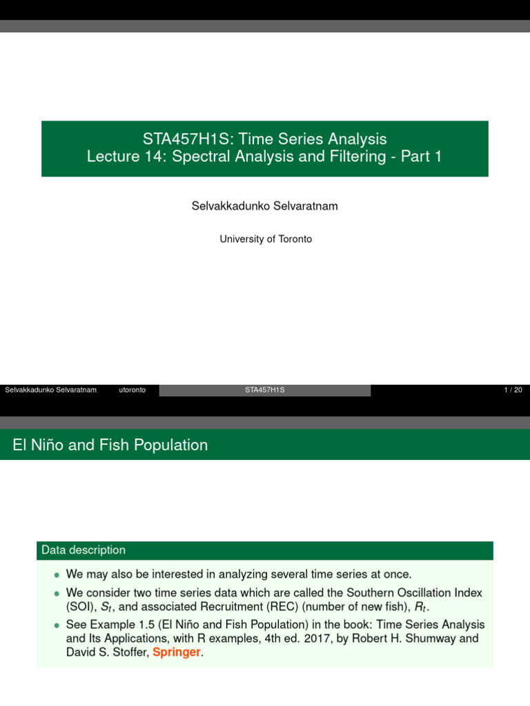 Spectral Analysis in Time Series | PDF | Spectral Density | Time Series