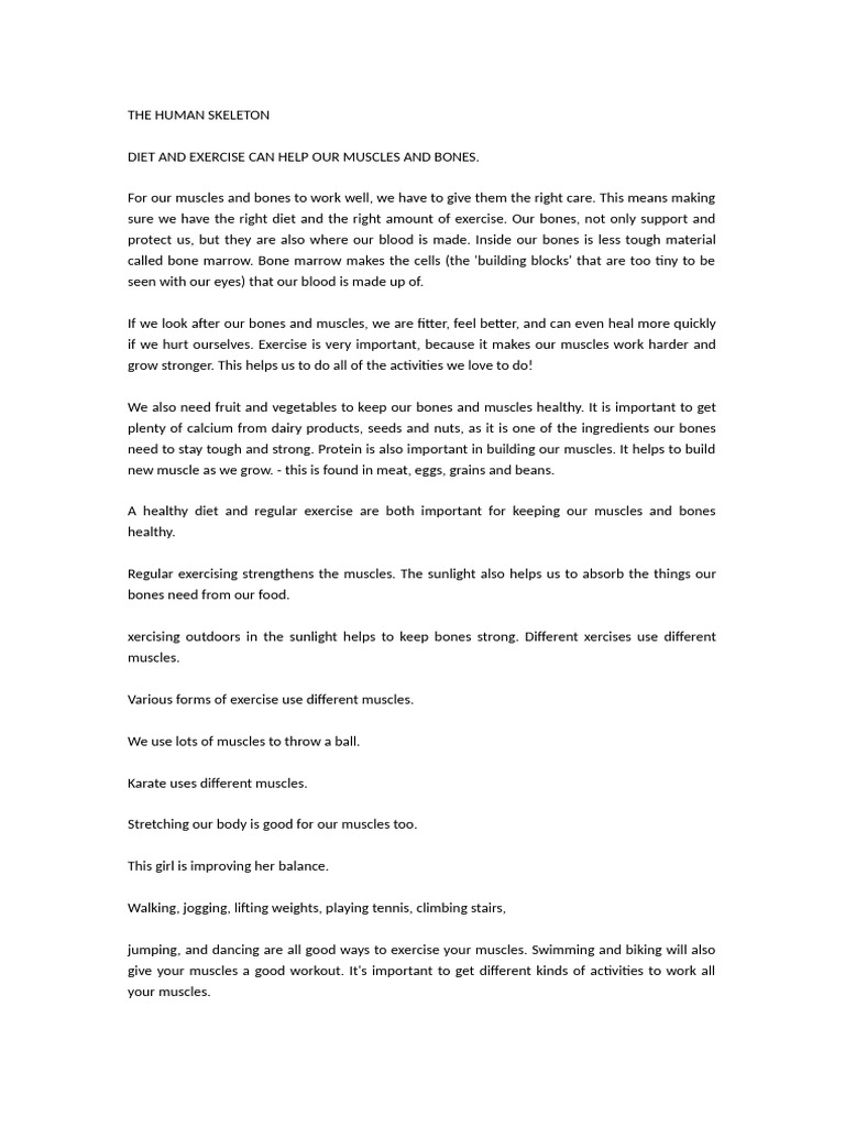 Diet and Exercise for Strong Bones | PDF