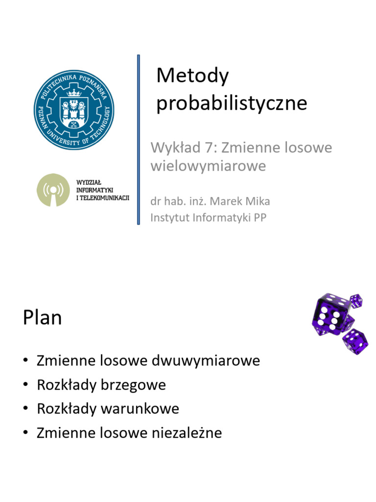 W7-Zmienne Losowe Dwuwymiarowe | PDF