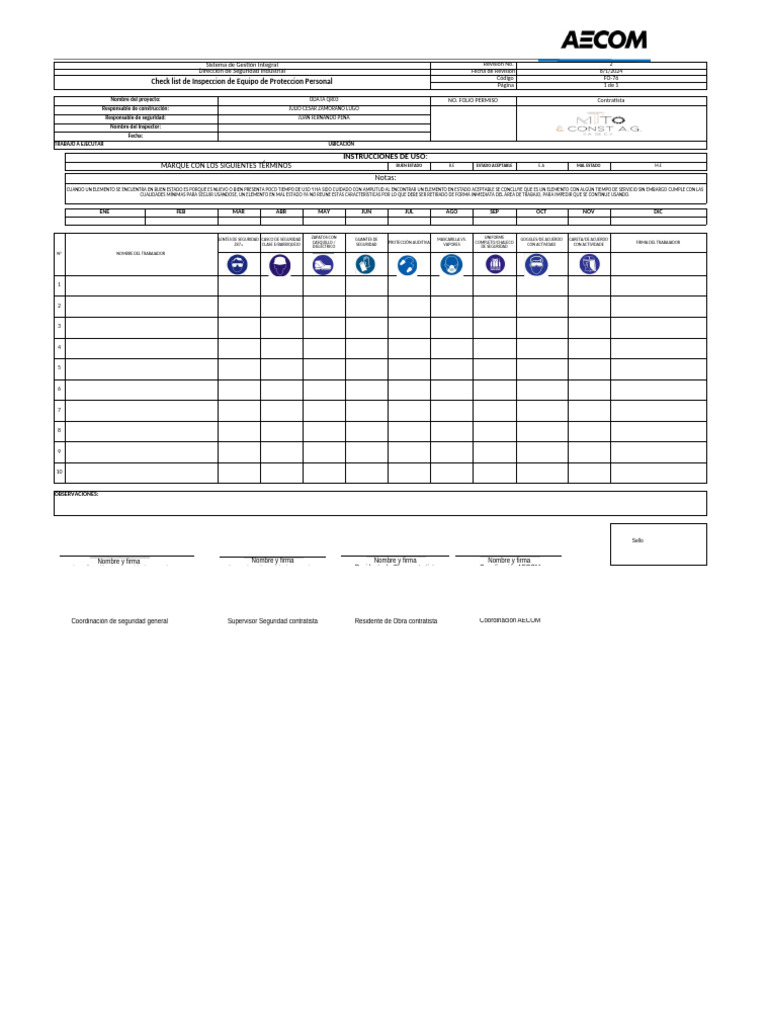 Check List EPP para Seguridad Industrial | PDF