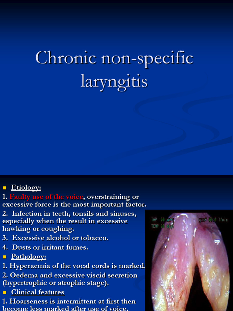 Chronic Laryngitis and Vocal Cord Disorders | PDF | Larynx | Diseases ...