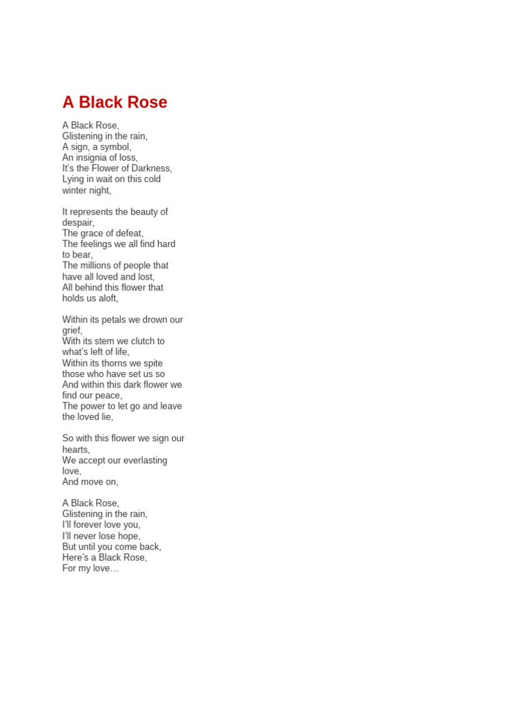 A Black Rose | PDF