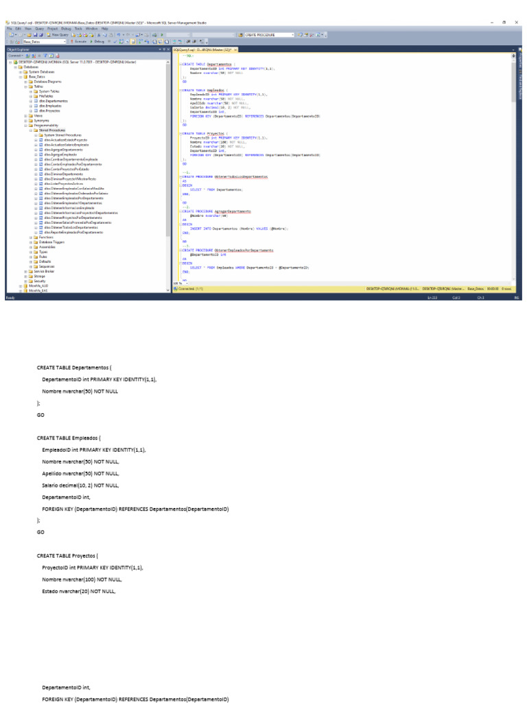 Estructura SQL para Gestión de Empleados | PDF | Bases de datos ...