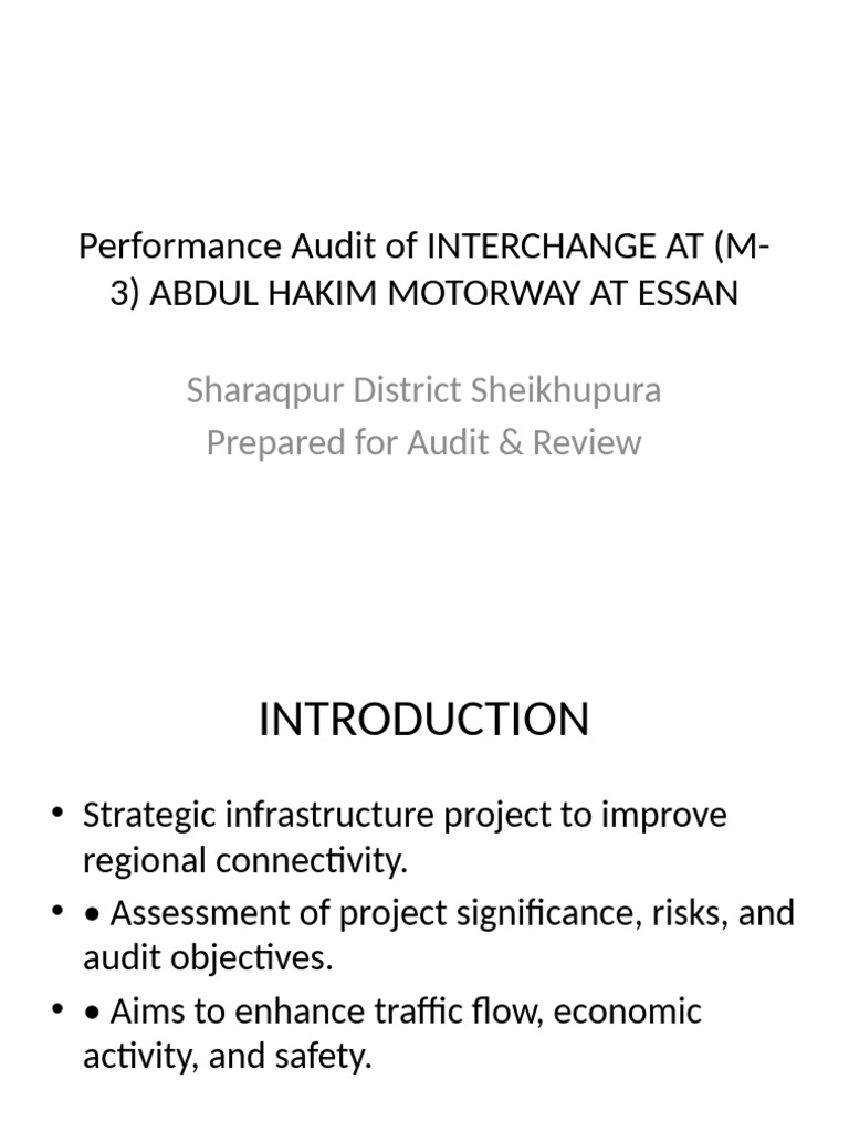 Interchange Performance Audit | PDF | Road | Internal Rate Of Return