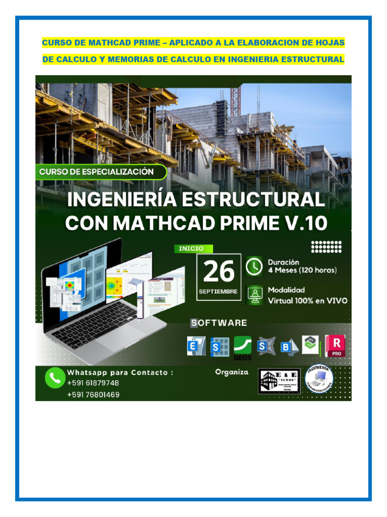 Brochure Mathcad | PDF | Fundación (Ingeniería) | Concreto reforzado