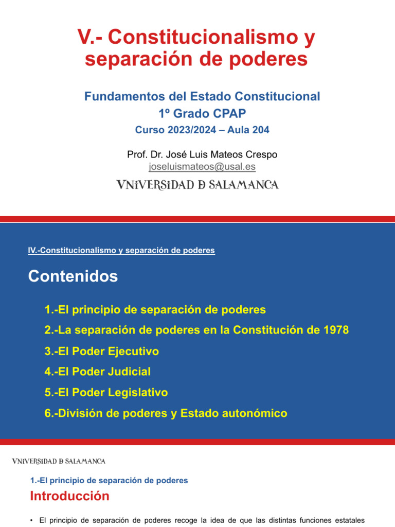Módulo V.-Estado Constitucional y Separación de Poderes | PDF ...