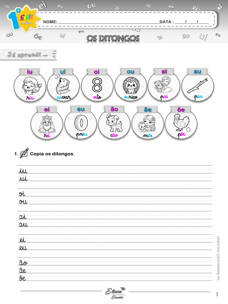 Exercícios de Ditongos para Crianças | PDF