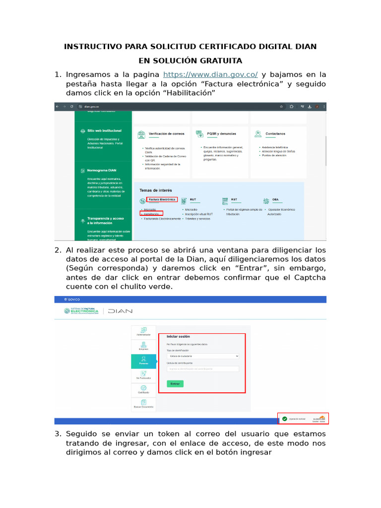 Solicitud Certificado Digital DIAN Gratis | PDF | Informática
