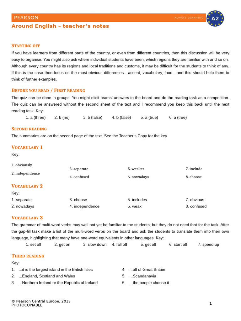 Teacher's Notes on Great Britain | PDF | Scotland | United Kingdom