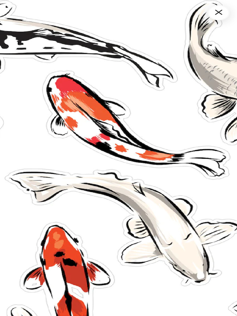 Koi Fish Planner Stickers Cute Fish Stickers Sea Animal Etsy Pdf
