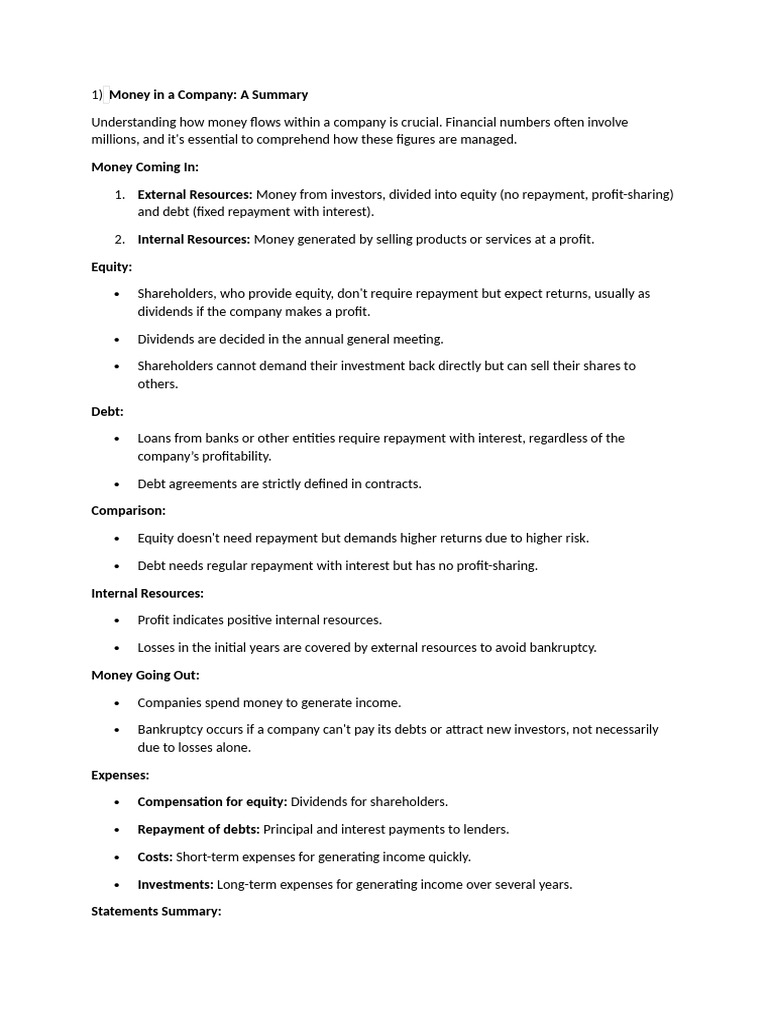 Company Financial Overview and Analysis | PDF | Equity (Finance ...