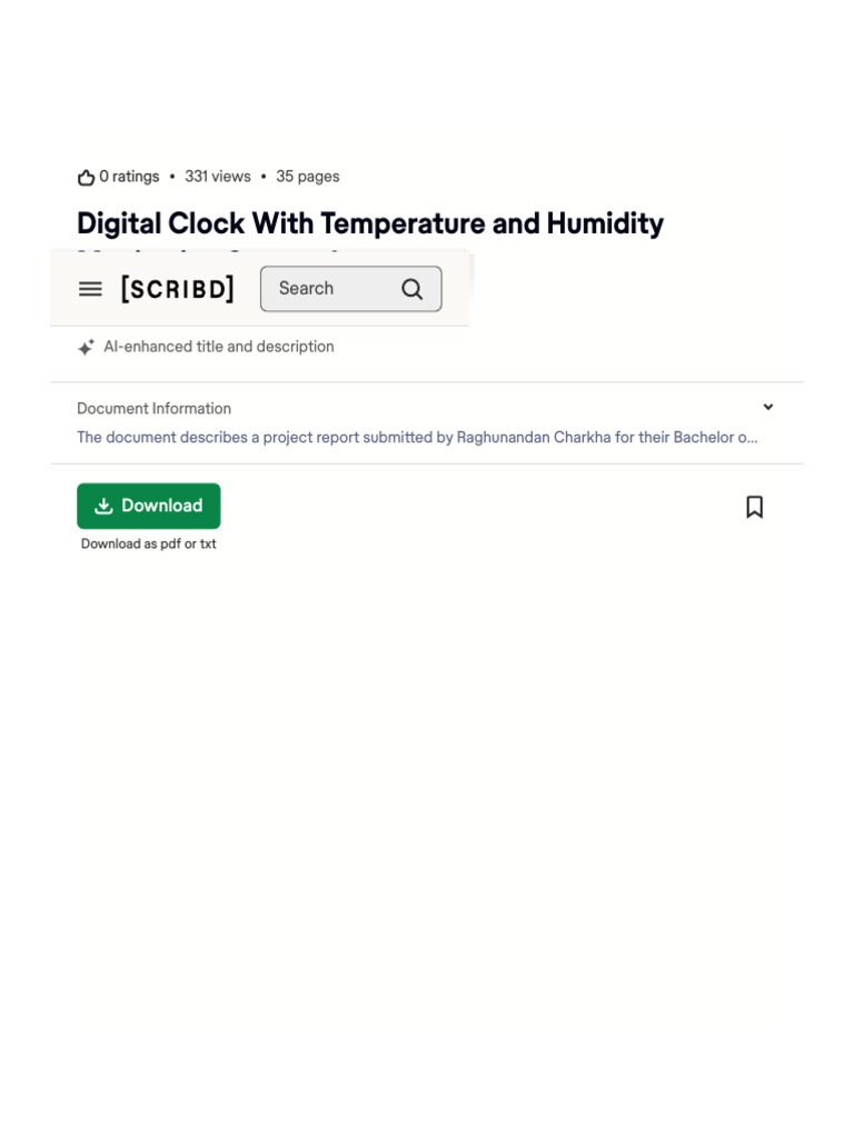 Digital Clock With Temperature and Humidity Monitoring System ! - PDF ...