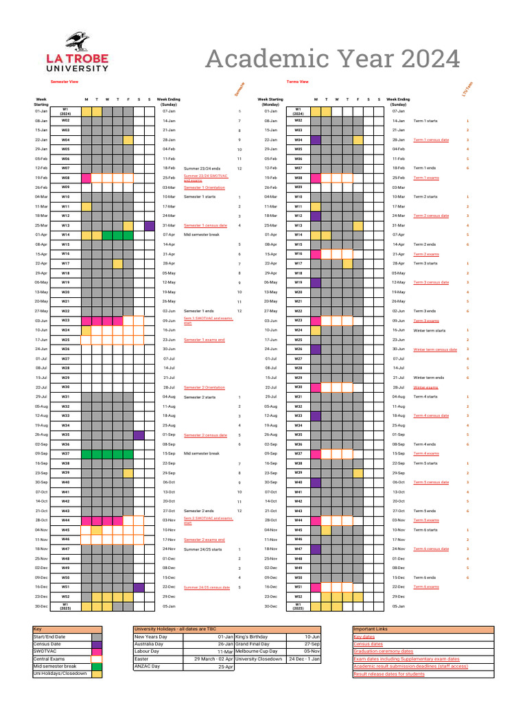 2024 LTU Academic Calendar New Template 20240824 PDF Academic Term